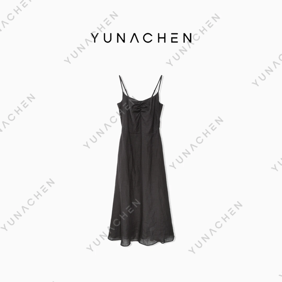 YUNACHEN【夏日心动】E21春夏时尚款苎麻吊带连衣裙22-999-H24SL58A