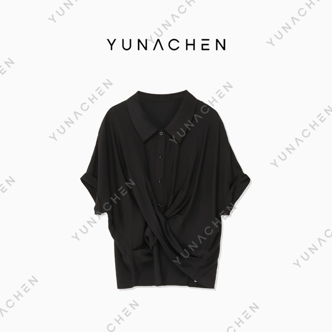 YUNACHEN【乌云涧】E16春夏时尚轻奢气质百搭休闲短袖上衣600-78516