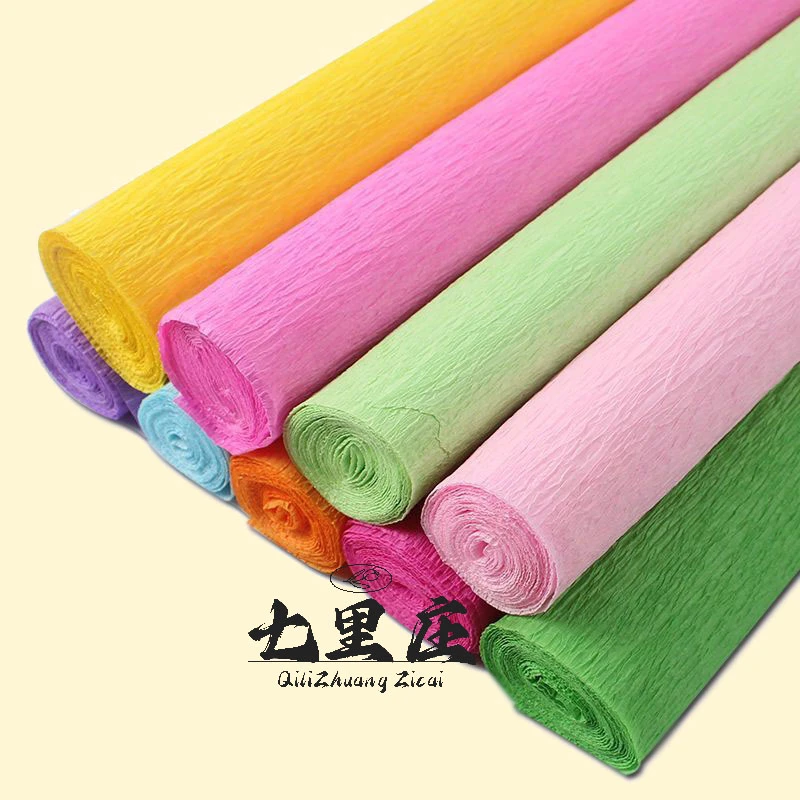 【粉丝福利】加厚皱纹纸diy玫瑰花折纸手工花材料