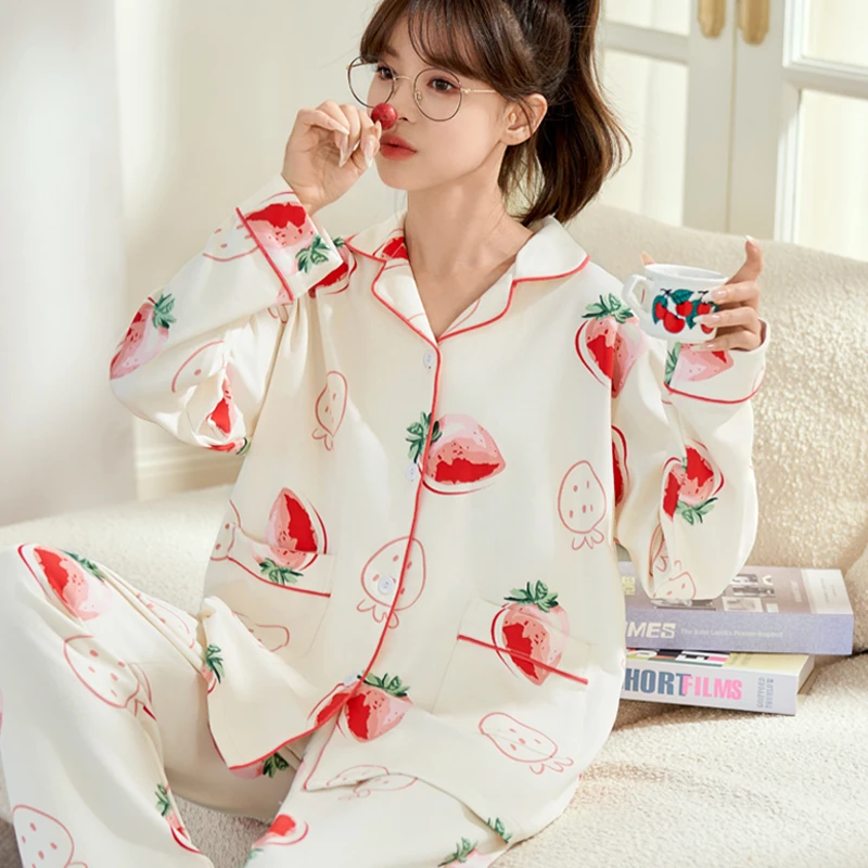睡衣女春秋新款2025年长袖网红爆款秋冬可爱休闲可外穿家居服套装
