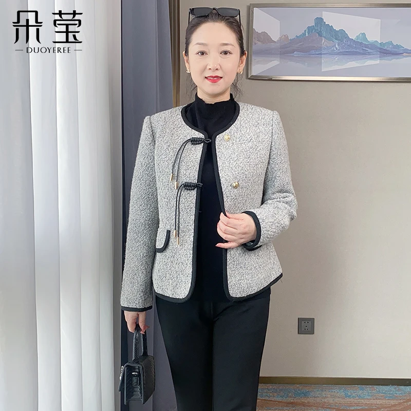 SL妈妈气质外套贵夫人小香风中老年春秋短款上衣LX23C49