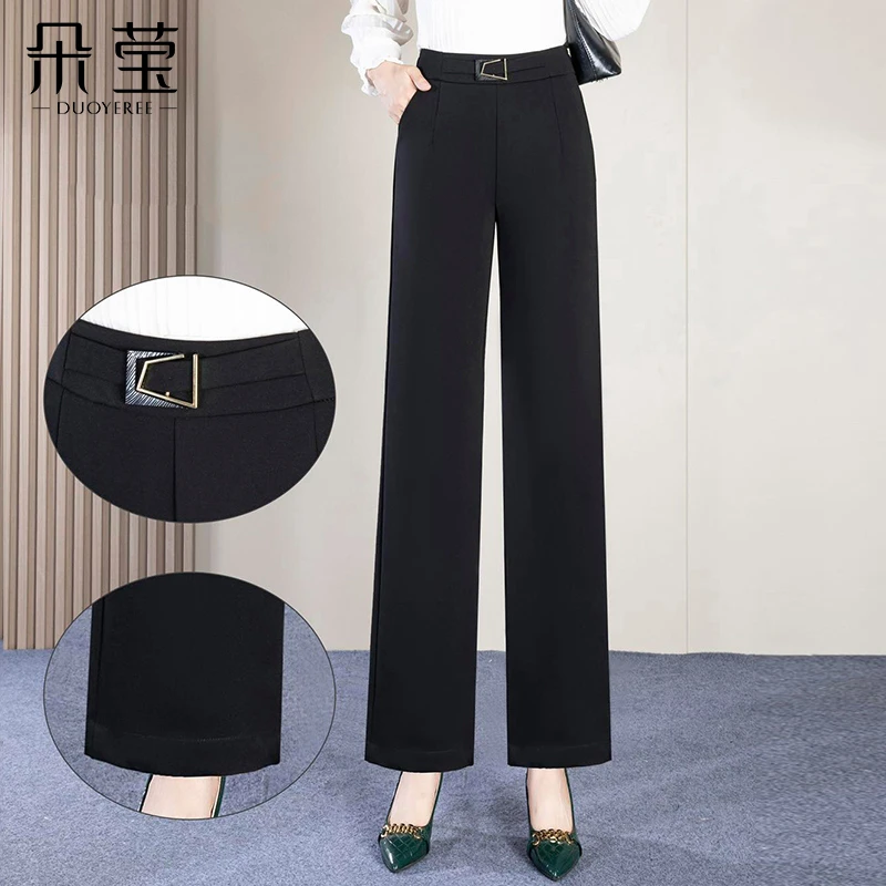 SL妈妈春装休闲百搭裤子中年女装洋气高腰直筒裤中老年长裤LS6506