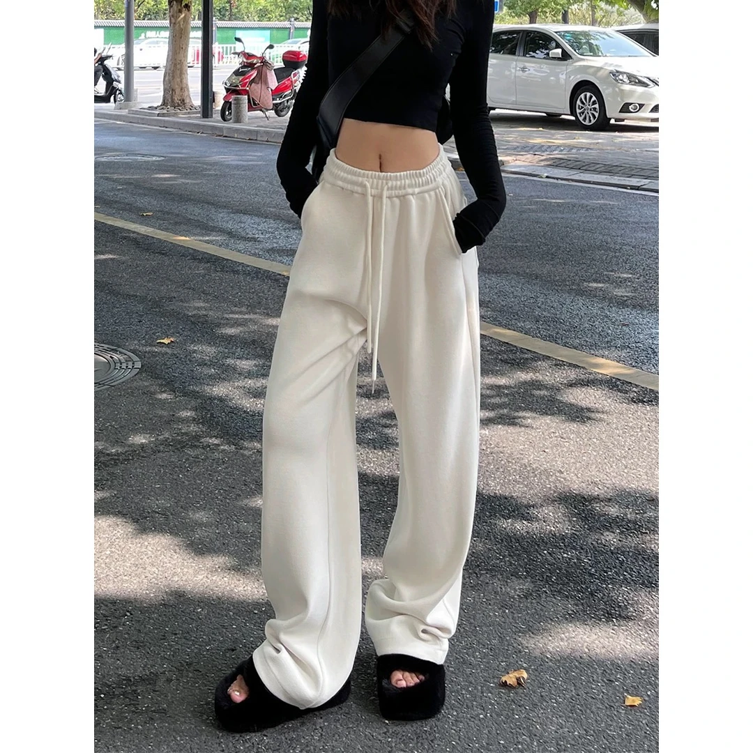 加长175高个子糯米阔腿裤女秋冬加厚加绒百搭垂感休闲拖地裤