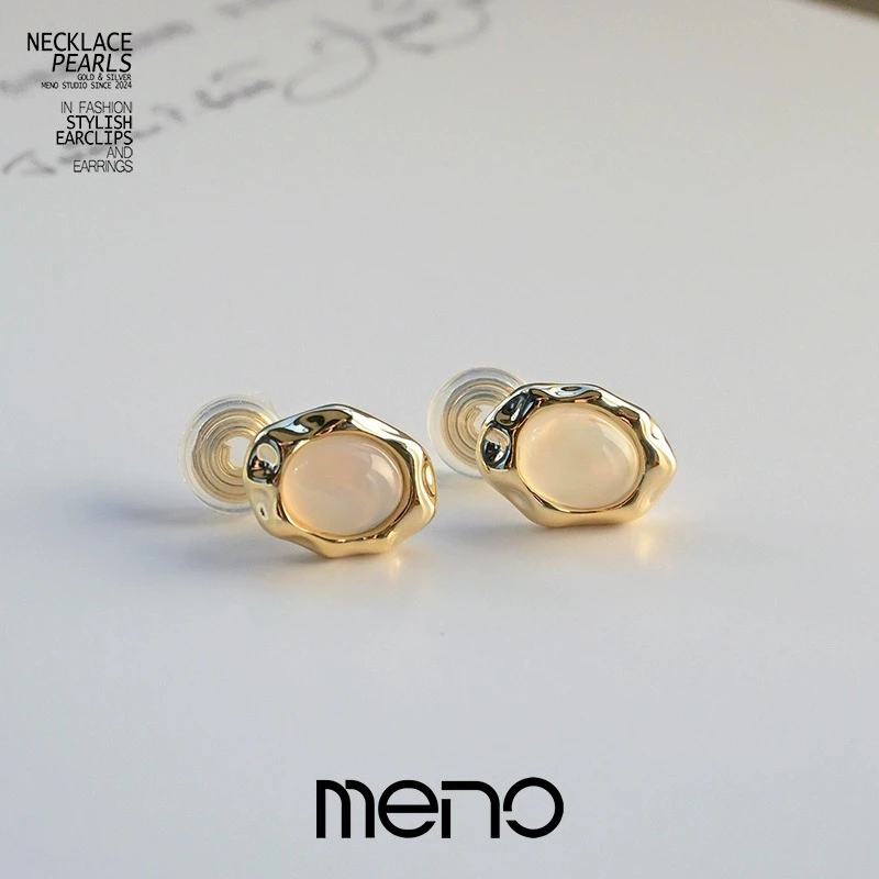铜合金耳饰 MENO简约无耳洞耳夹天然材质设计高级感耳夹小香风