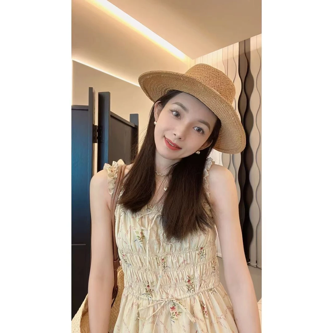 不退不换!!【伊甸黄】精梳棉司马克压轴吊带显瘦连衣裙