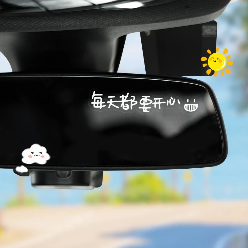 汽车贴纸迷你创意文字车贴电动车玻璃贴安全驾驶倒车后视镜装饰贴