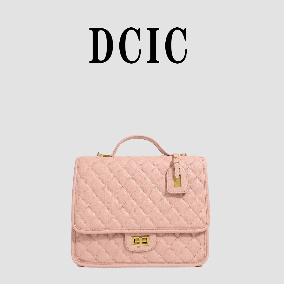 3035粉色 30*9*25cm新款轻奢时尚菱格绣线双肩背包手提女包大包