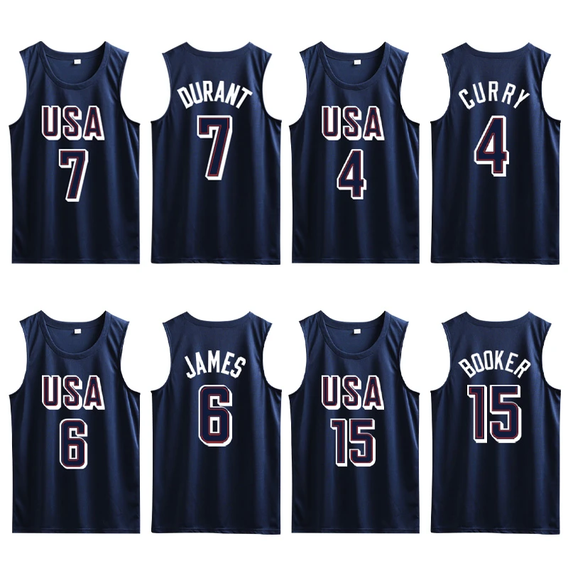 美国男篮杜兰特詹姆斯训练速干背心夏季美式库里篮球运动无袖球衣