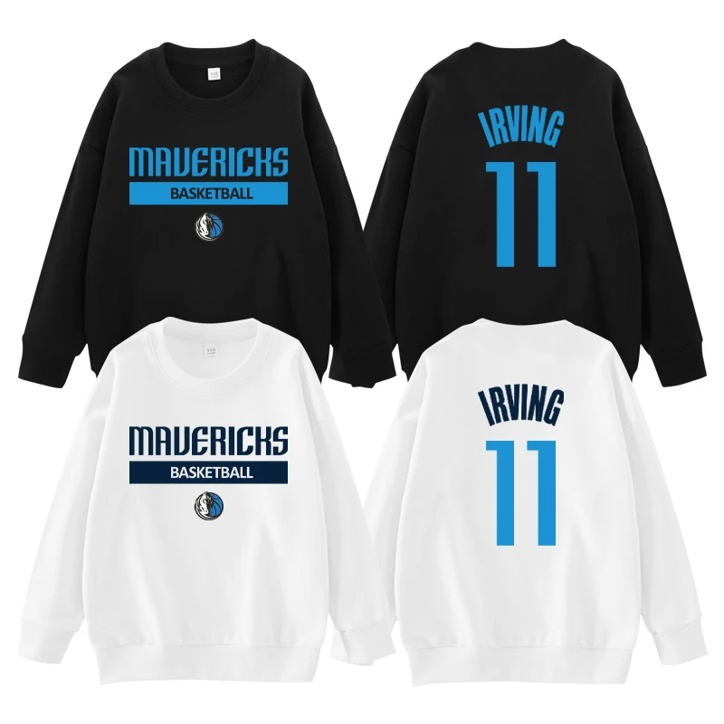 2023秋冬独行侠欧文11号圆领卫衣男女美式篮球落肩训练服休闲长袖