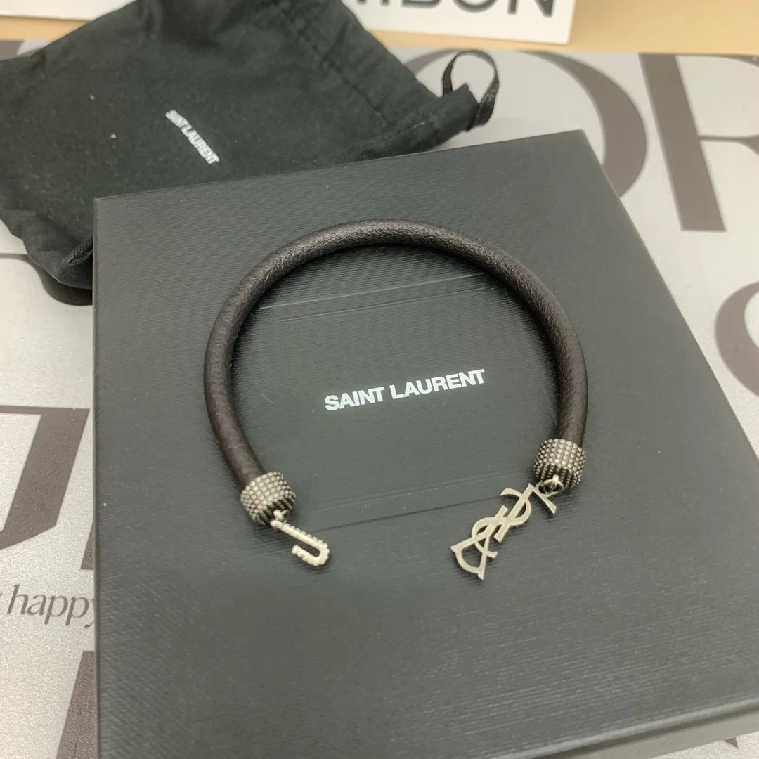 95新 YSL/圣罗兰 奢物瑾选 ysl 手镯 皮革 男女同款 百搭时尚
