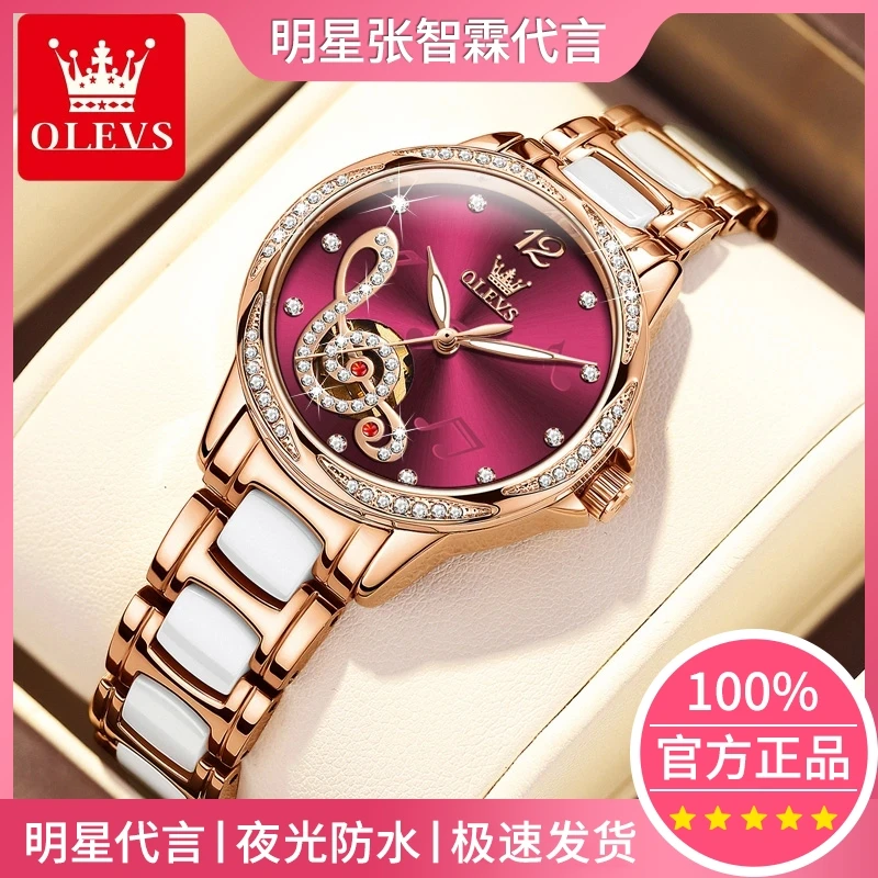 女式瑞士正品牌女士手表机械表全自动简约气质时尚奢华防水女名表