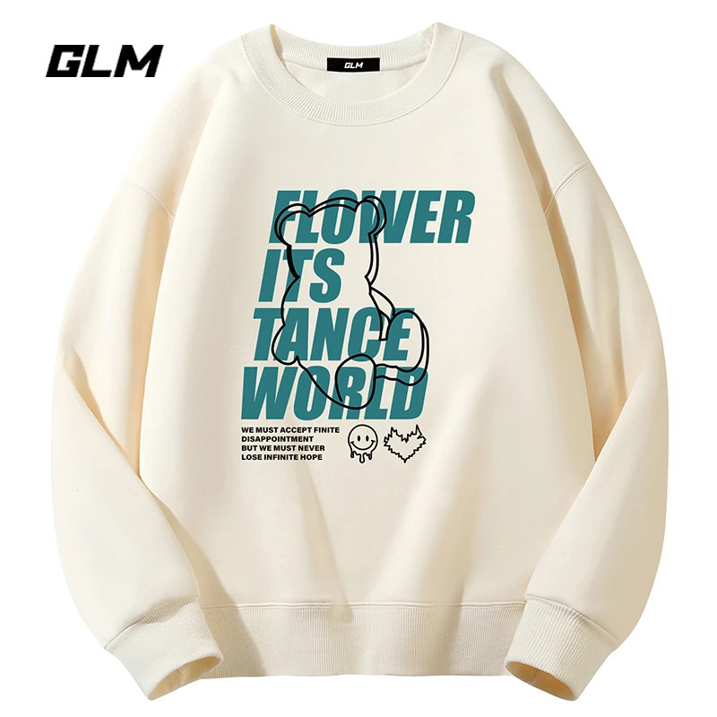 集团品牌GLM春秋男士卫衣美式潮牌长袖T恤打底衫加绒衣服男装潮