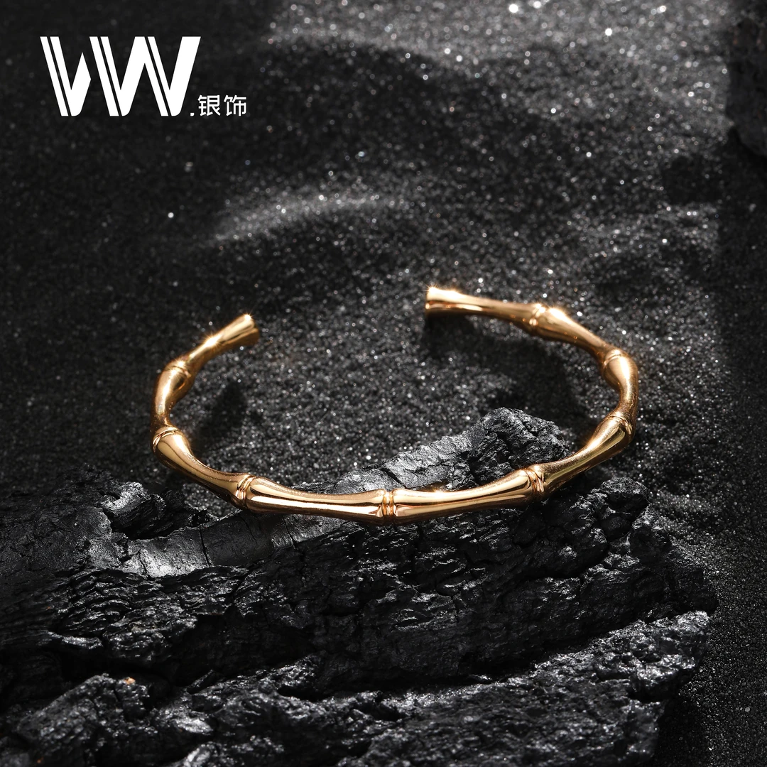 925银手镯 w 金竹节纯银手镯SLG0002