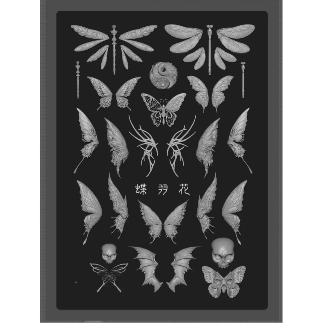 蝶羽花美甲模具硅胶模具蝴蝶模具