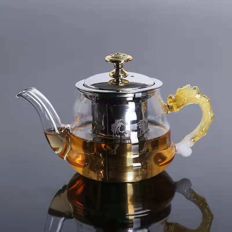 耐热玻璃茶具家用简约过滤泡花茶普洱煮茶壶大容量养生壶加厚