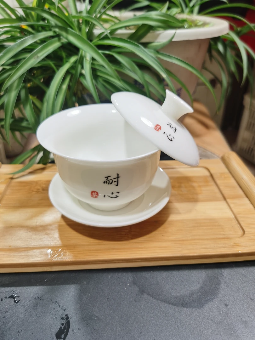 德化羊脂玉白瓷盖碗容量200ml