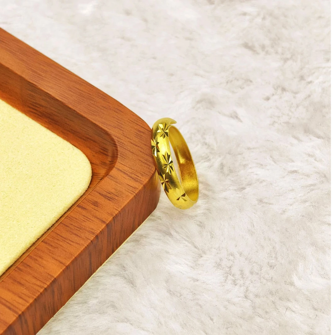 时尚情侣款窄版光面素款满天星指环101