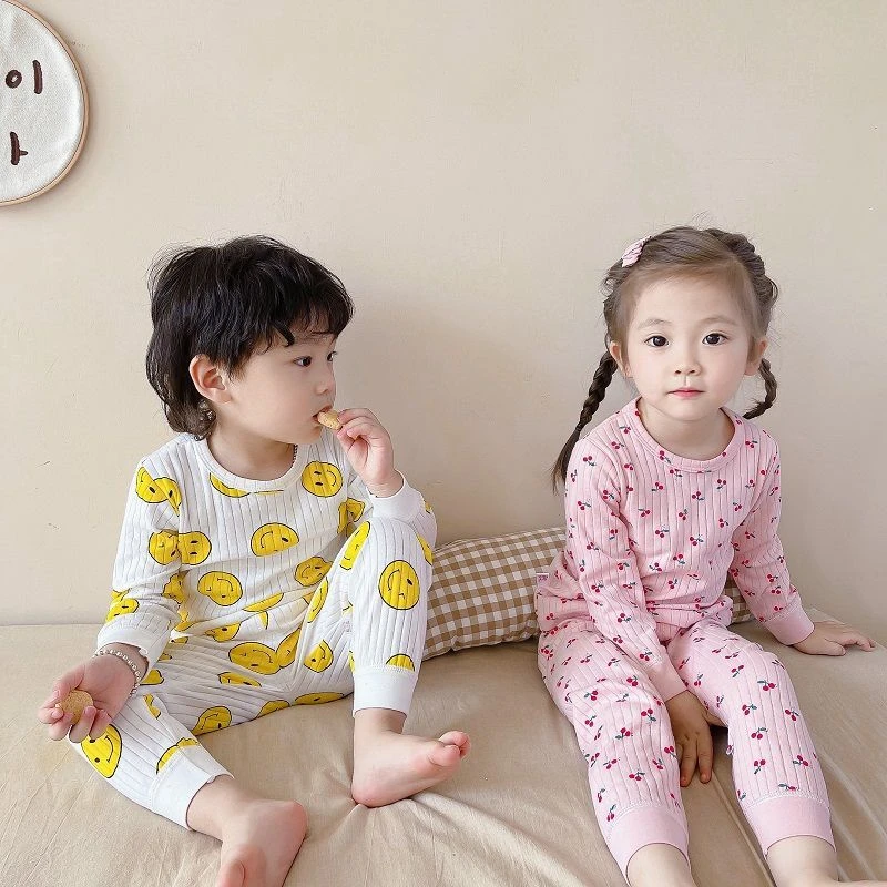 宝宝秋衣秋裤套装高腰护肚男童女童家居服春秋冬款婴儿睡衣潮