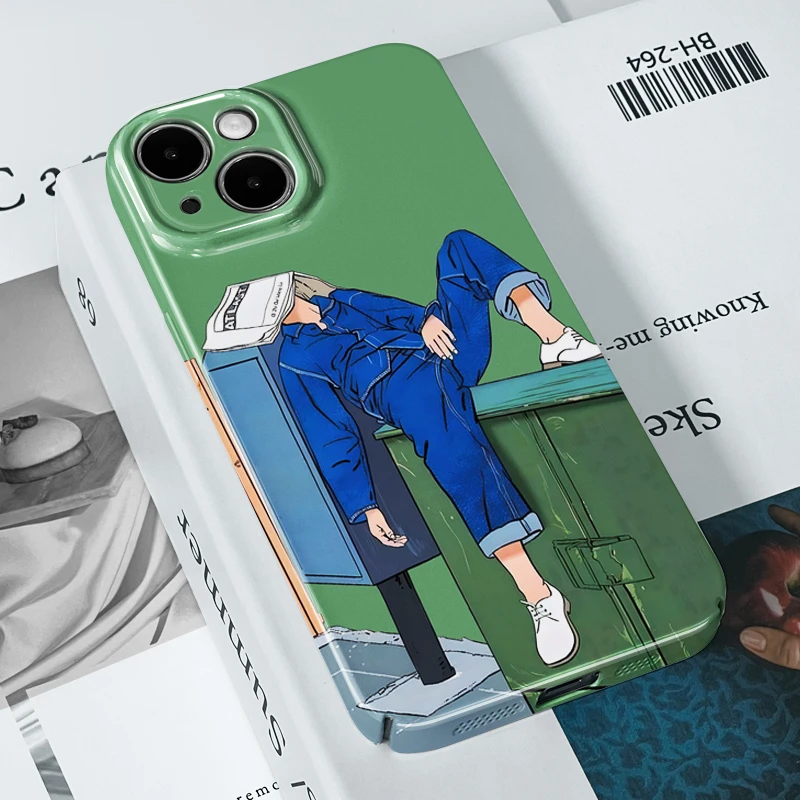 适用慵懒人生菲林壳苹果/华为/OPPO/VIVO小米/荣耀全包硬壳个性手