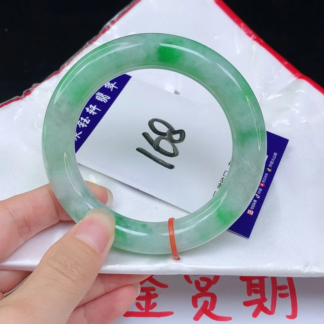 翡翠手镯未镶嵌缅甸翡翠圆条手镯168