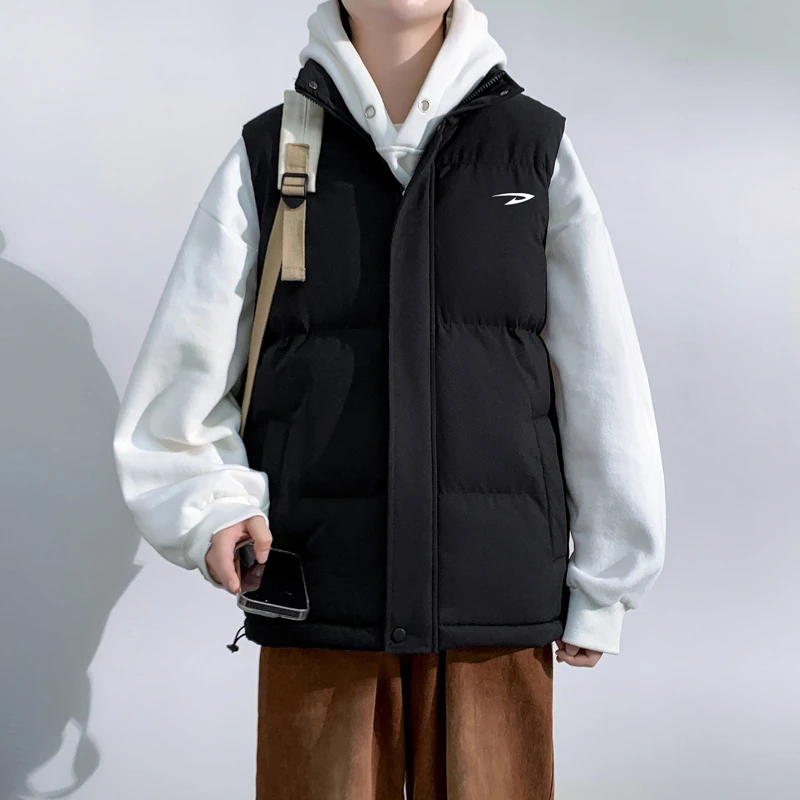 Deerway/德尔惠秋冬新款立领纯色大码棉外套保暖无袖坎肩国潮马甲