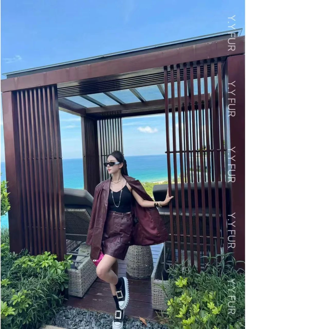 【Y.y Fur】“少女心事”西服皮衣外套-924349