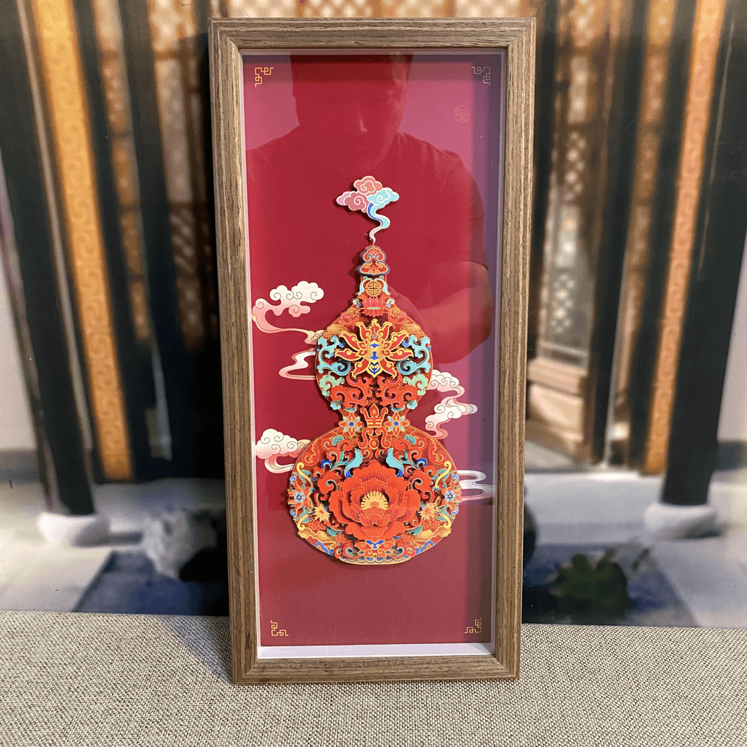 玺语福禄乔迁新居剪纸3D立体挂画办公室桌摆柜家居饰品礼物手工