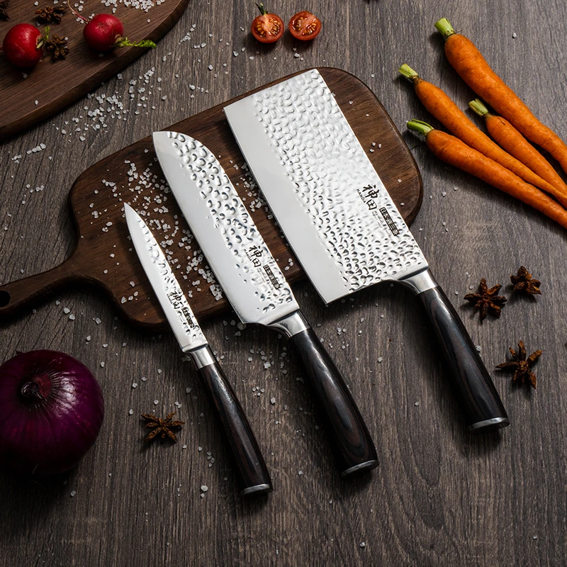 神田 | 绣渤意匠系列中式厨刀三德刀多用刀三件套礼盒装
