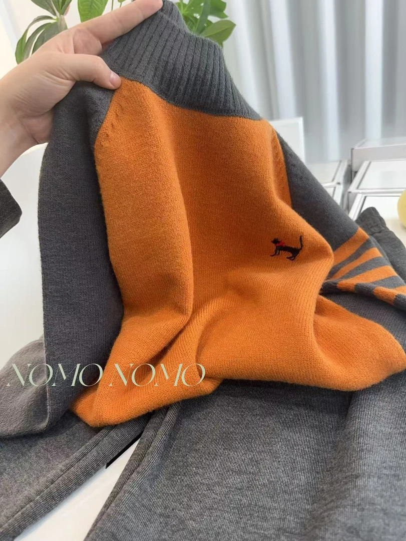 【南瓜橘】2024新款百搭时尚套头针织衫A845