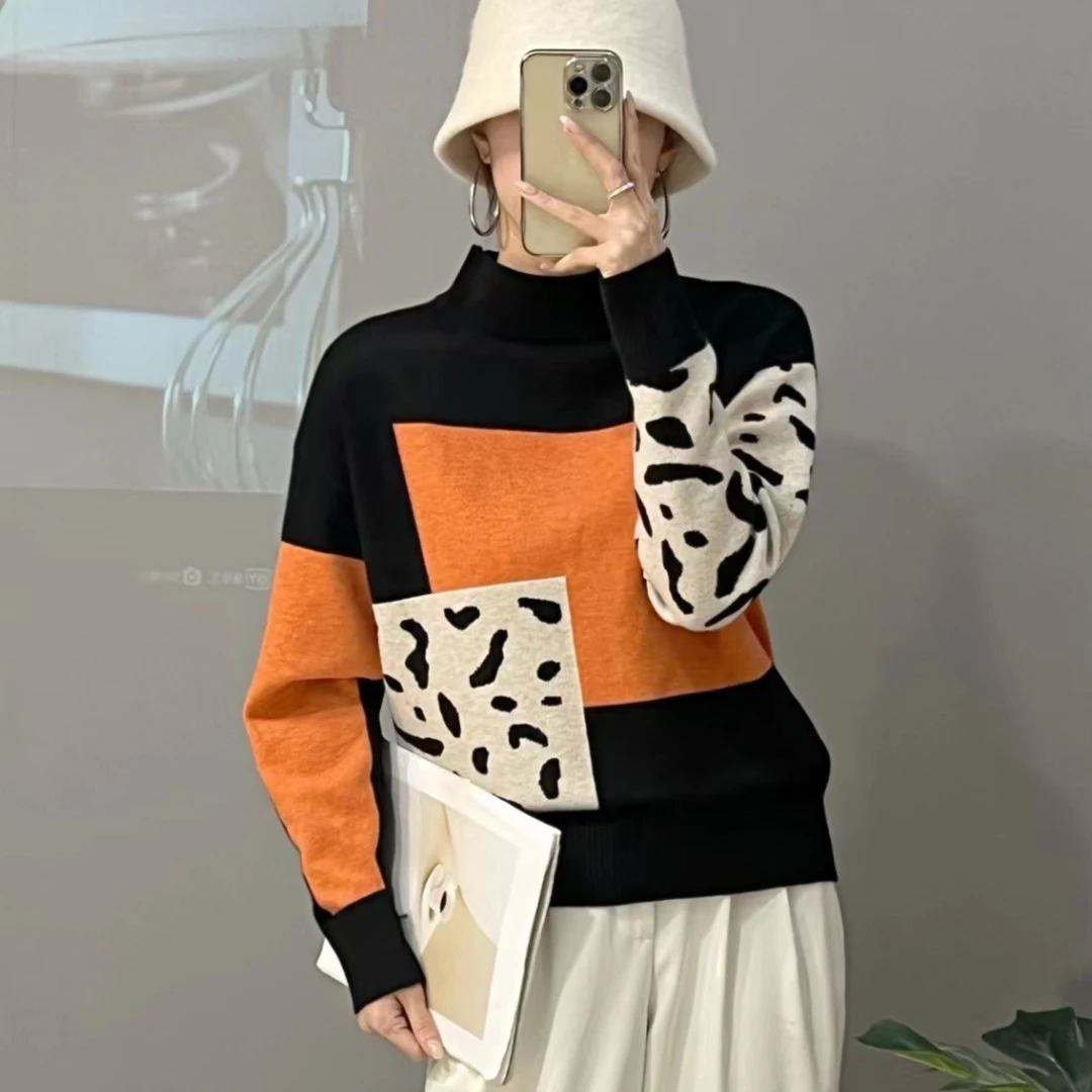 【斑点拼色】2023新款时尚百搭套头A8881