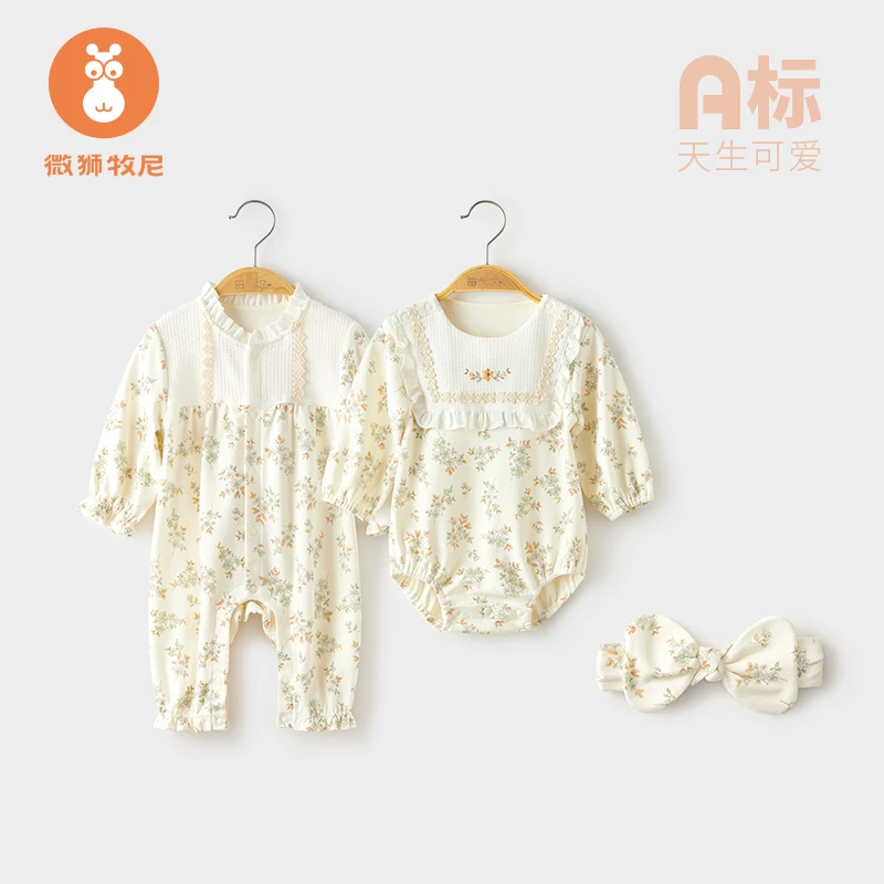 【花海日记系列】微狮牧尼女宝连体哈衣爬服春秋婴儿外出公主衣服