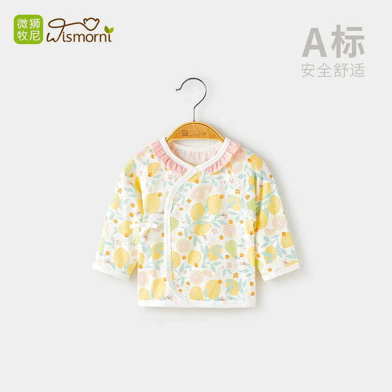 【轻氧时光】新生儿半背衣夏季初生婴儿0-3月宝宝上衣长袖和尚服