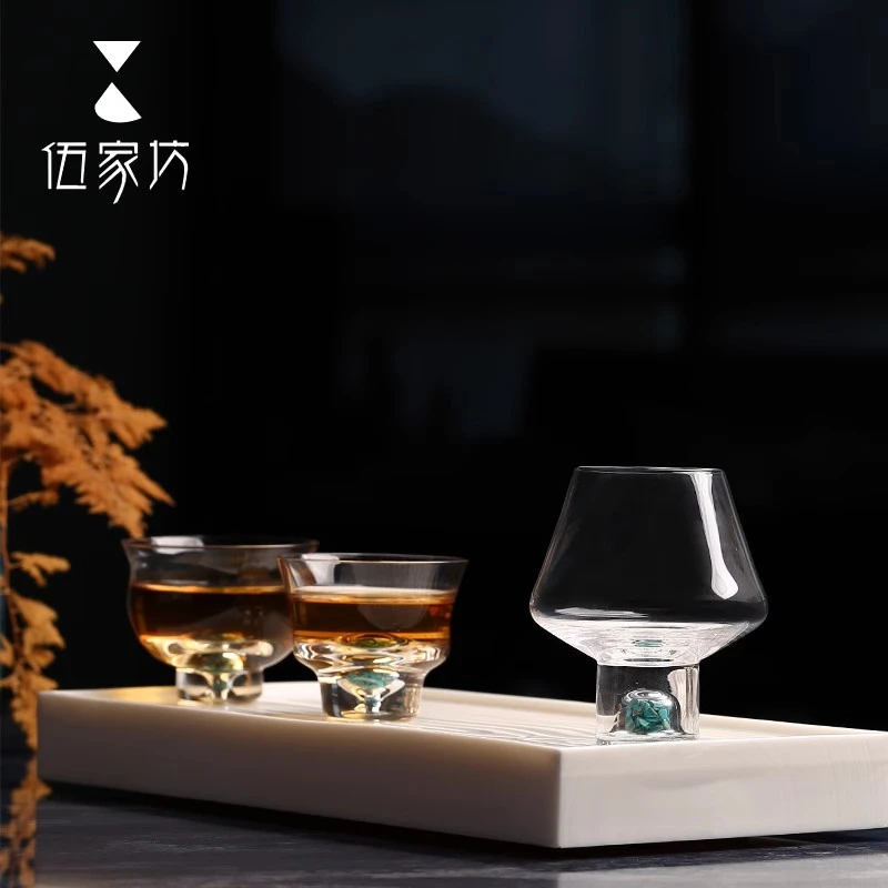 翠微绿松石主人杯玻璃杯专用个人高档高端小茶杯单只风杯