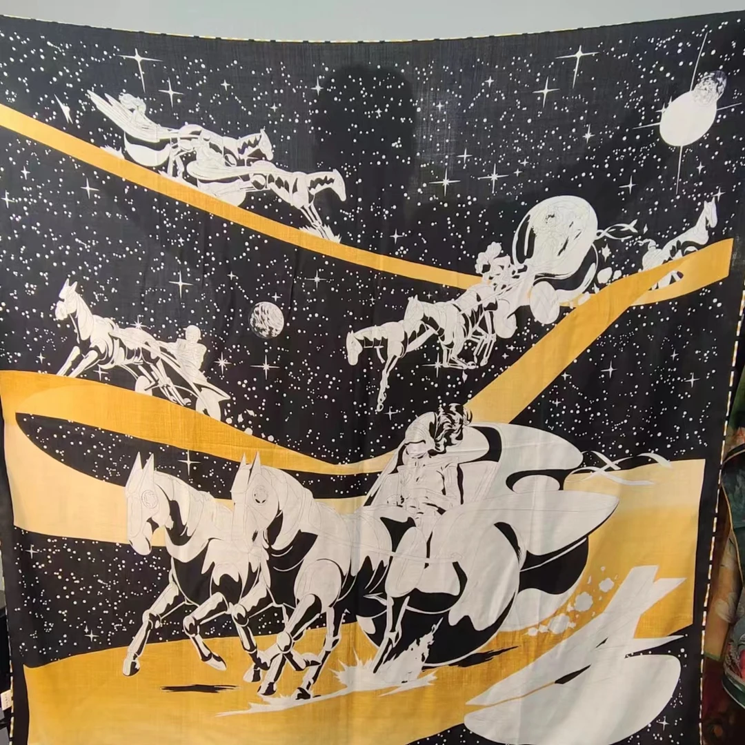 桑蚕丝羊毛【星际滑雪135左右】高端女士丝巾围巾披肩