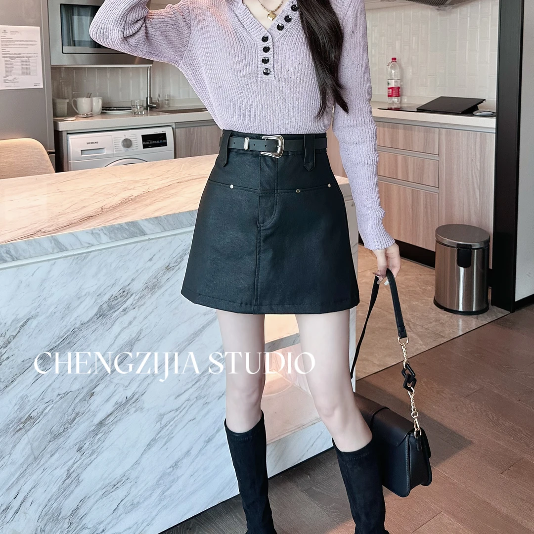 QZ0172高腰显瘦铆钉包臀裙