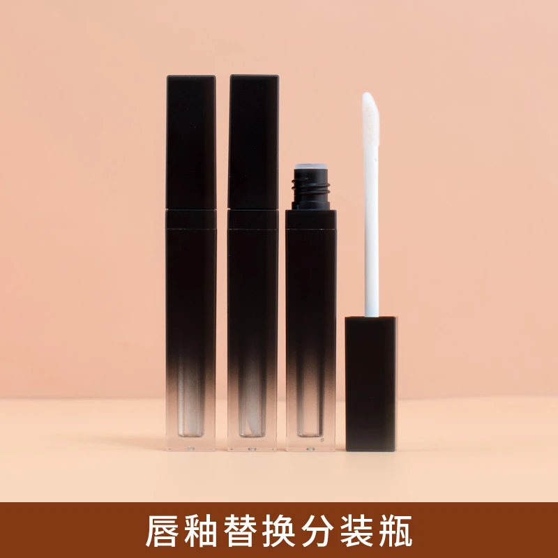 渐变色方款遮瑕液眼影液空瓶哑黑唇釉唇彩DIY替换空管便携化妆品