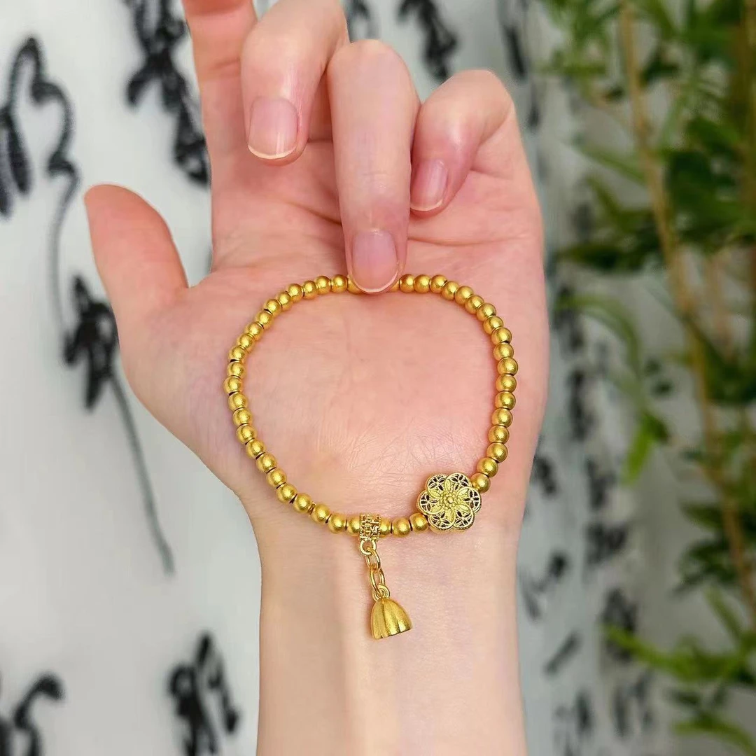 合金手链  高品质 藏蕴传承六相花莲蓬福字手链福满莲华