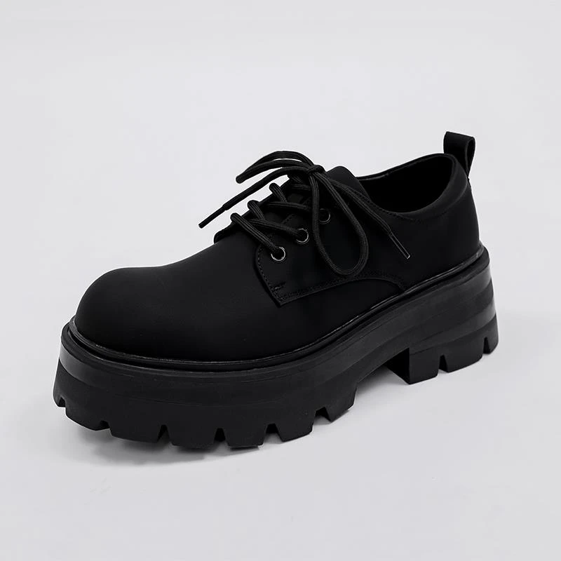 cleanfit德比鞋大头皮鞋男款厚底增高通勤英伦风圆头黑色高级感潮