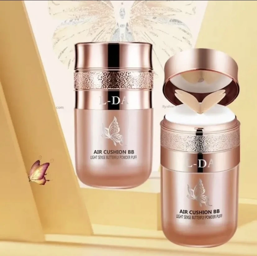 光感蝴蝶气垫补水保湿遮瑕bb霜气垫粉补蝴蝶粉扑