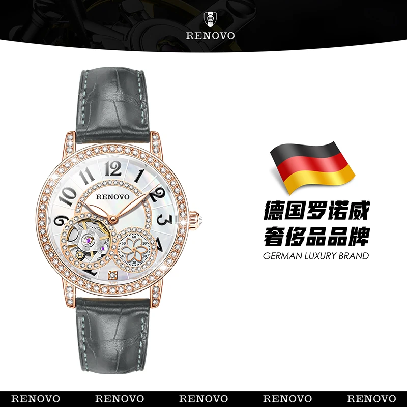 【德国慕尼黑】RENOVO--机械表繁花--防水Waterproof正品手表