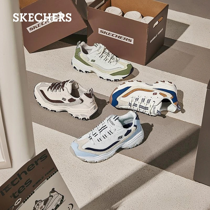 Skechers斯凯奇秋冬新款撞色熊猫鞋厚底增高老爹鞋运动鞋男894282
