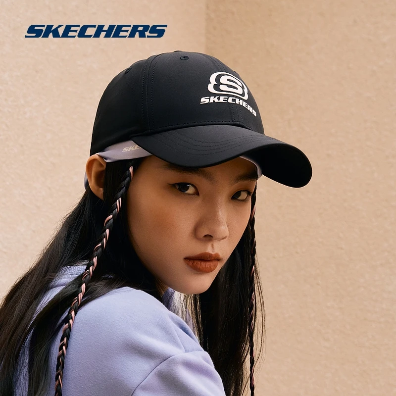 Skechers斯凯奇冬季旅游帽时尚百搭棒球帽黑白色鸭舌帽子L422U121