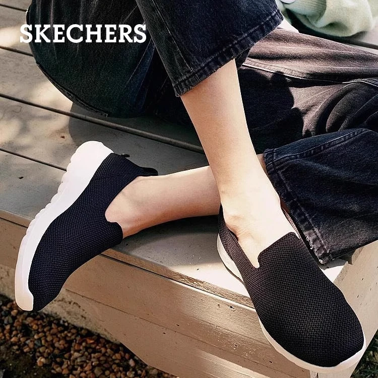 Skechers斯凯奇女士GO WALK一脚蹬舒适网面透气健步休闲鞋124187