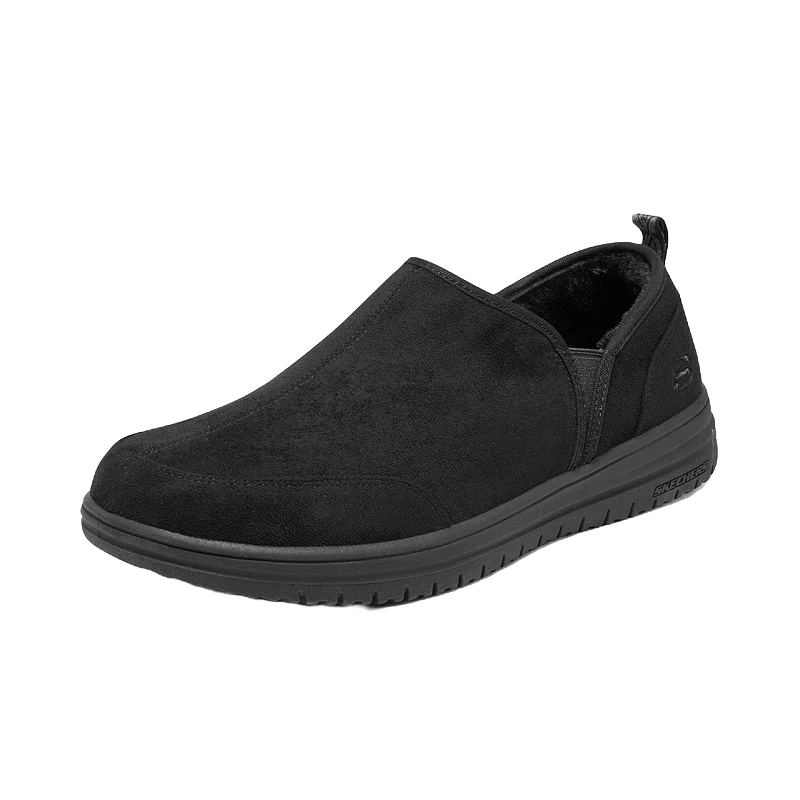 Skechers斯凯奇秋季新款男士一脚蹬休闲鞋健步鞋黑色懒人鞋204637