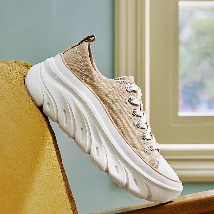 人生跑鞋Skechers春夏新款女士欧若风百搭帆布鞋177435