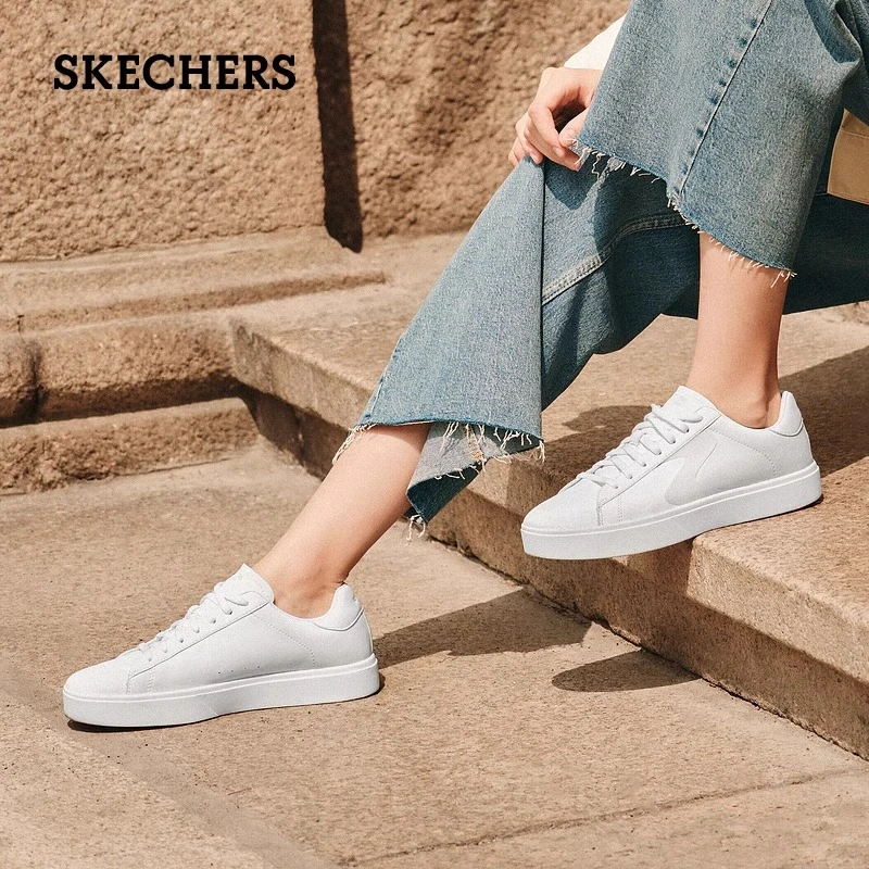 Skechers斯凯奇秋新款女子休闲板鞋百搭舒适清新小白鞋185000