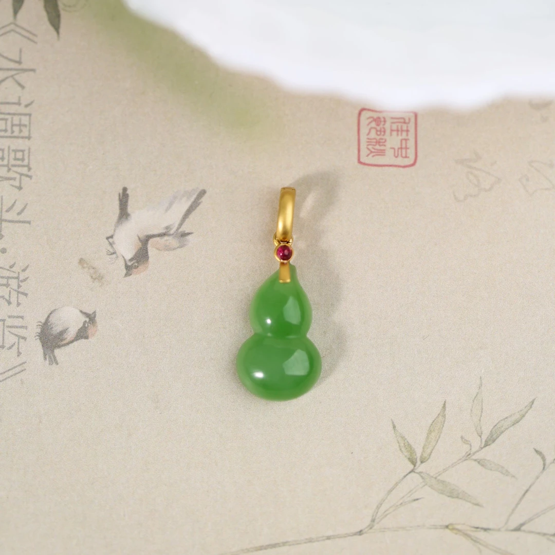 【福禄】原创国风新中式设计和田碧玉葫芦吊坠