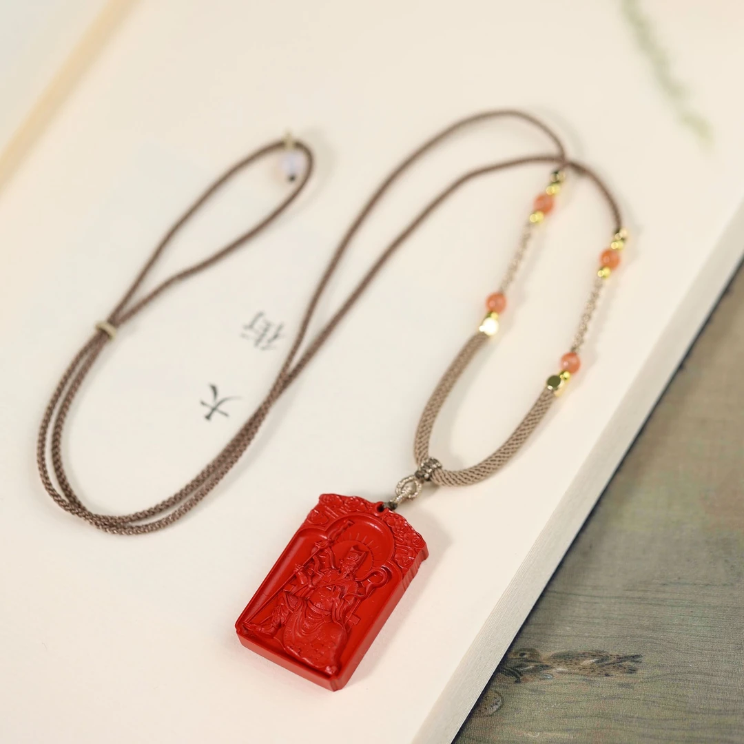 辰砂（处理）原创国风新中式设计朱砂项链吊坠