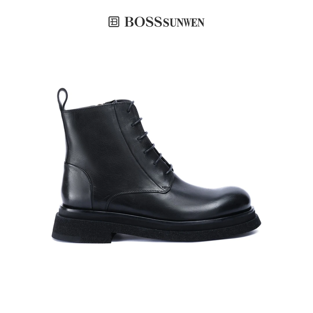 BOSSSUNWEN/博斯·绅威【黑科技】大底牛皮马丁靴男真皮工装靴男