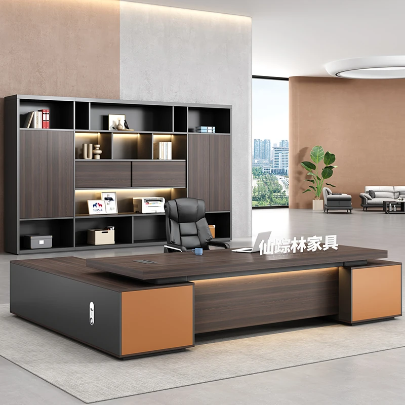 办公桌2025新款办公室老板桌豪华轻奢老板桌大班台办公室家具
